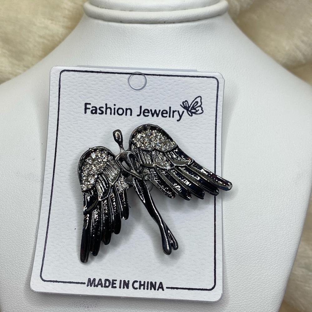 Gun metal black Angel pin
